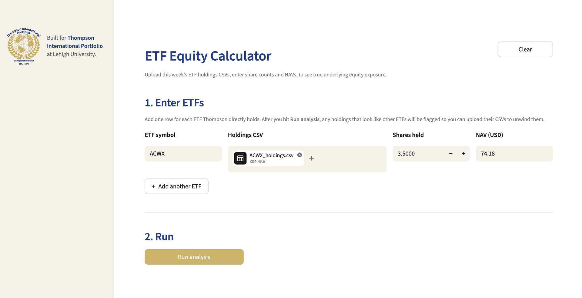 ETF Exposure Calculator
